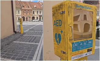 Încă un defibrilator furat în centrul Brașovului. Un alt aparat, dispărut anul trecut din Piața Sfatului, a fost găsit la vânzare pe internet