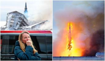 "Este Notre-Dame-ul nostru", Incendiu uriaş la Bursa din Copenhaga, una dintre clădirile emblematice ale orașului. Turnul, vechi de 400 de ani, s-a prăbușit