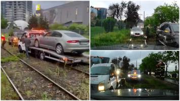 Amendă usturătoare pentru un "Dorel" la volan, care a blocat șina de tramvai aproape 2 ore, în Pipera