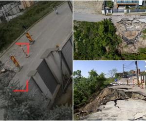 Momentul în care strada din Cluj s-a surpat și s-a format un crater uriaș. Un cartier riscă să rămână izolat: Am început să ne mutăm lucrurile