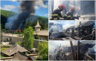 "N-am mai putut să salvez nimic. Totul a rămas acolo. O viaţă am muncit". Flăcări violente lângă Mănăstirea Voroneţ. Două familii şi-au pierdut agoniseala într-o clipă