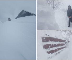 Zona din România unde stratul de zăpadă a depăşit 2 metri: Mulțumim lui Dumnezeu