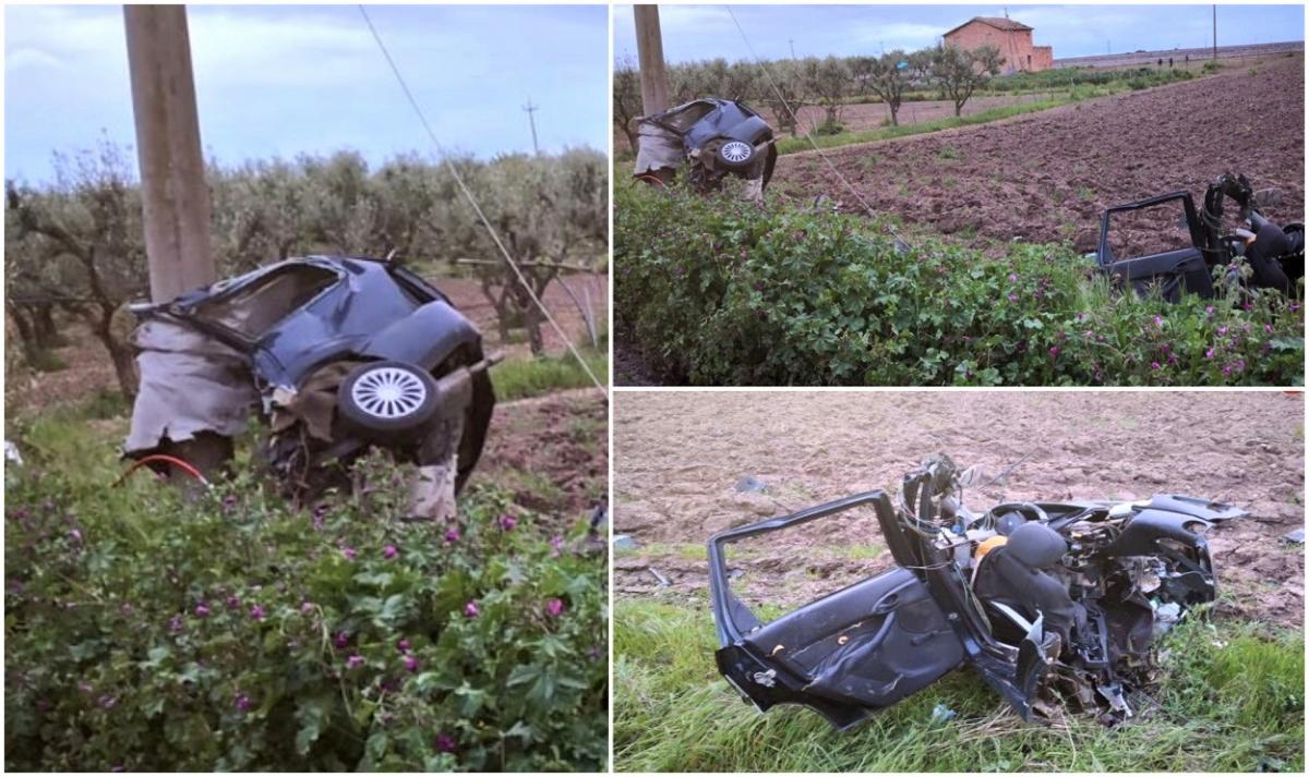 I rumeni sono morti il ​​giorno di Pasqua in una Ford Focus distrutta.  L’auto si è rotta in due su una strada in Italia