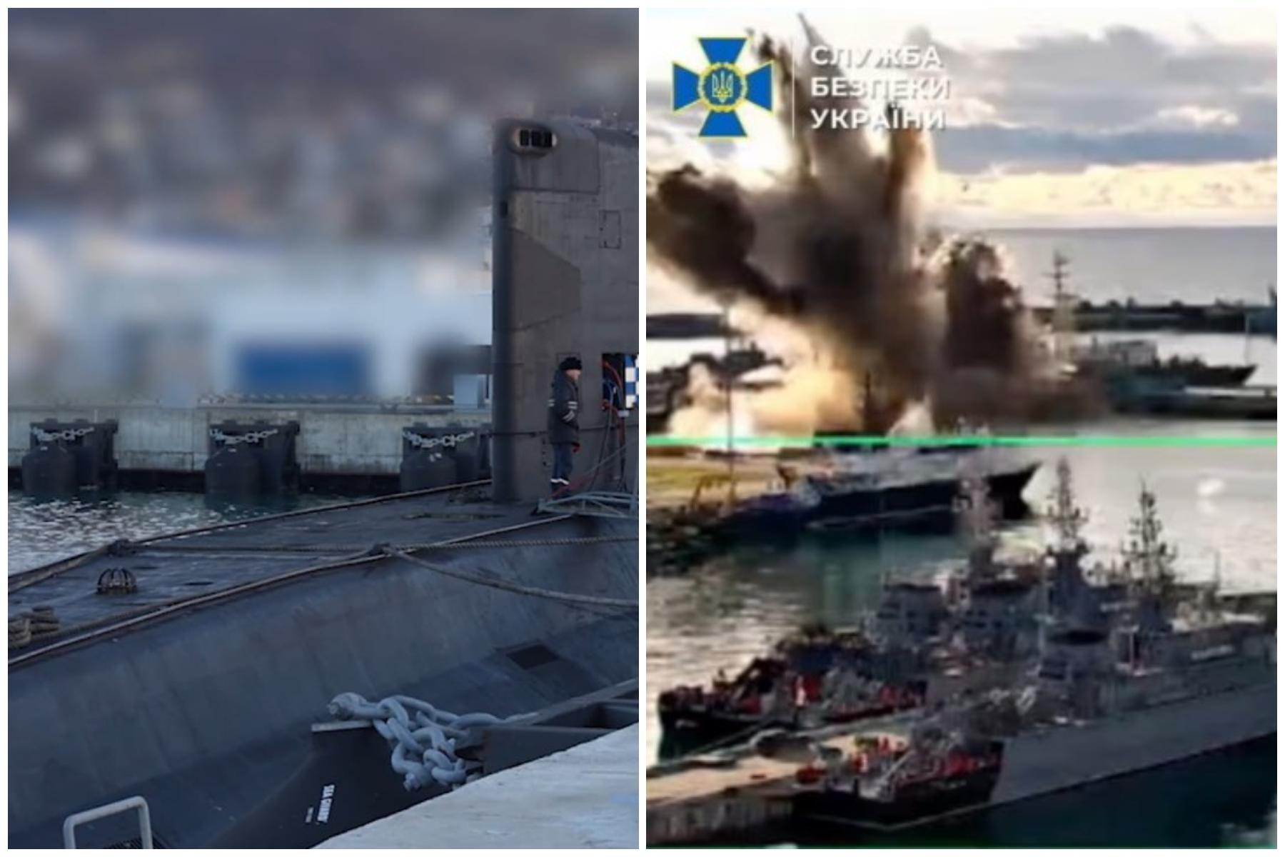 Suba Rusesc Ucraina susţine că a distrus un submarin rusesc cu o dronă î...